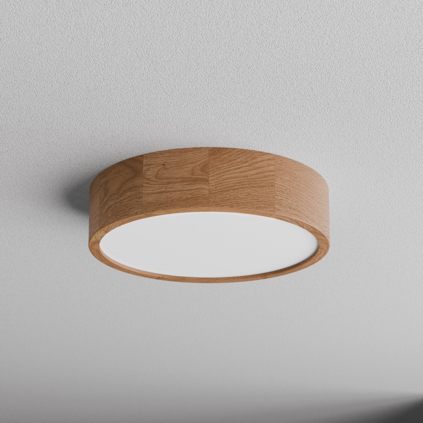 Kylpyhuoneen kattovalaisin liiketunnistimella CLEO 3xE27/24W/230V halkaisija 37,5 cm IP54 tammi