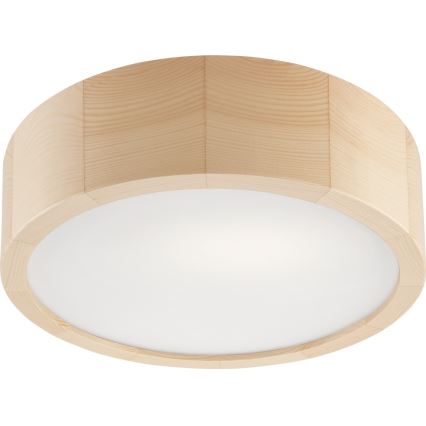 Kylpyhuoneen kattovalaisin NATURAL 2xE27/15W/230V IP54 mänty ø 27 cm - FSC sertifioitu