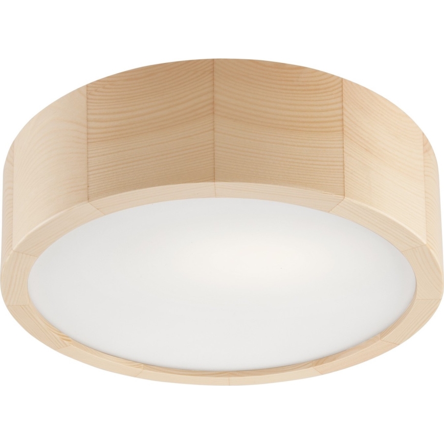 Kylpyhuoneen kattovalaisin NATURAL 2xE27/15W/230V IP54 mänty ø 27 cm - FSC sertifioitu