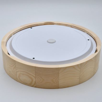 Kylpyhuoneen kattovalaisin NATURAL 3xE27/15W/230V IP54 mänty ø 37 cm - FSC sertifioitu