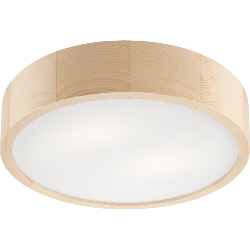 Kylpyhuoneen kattovalaisin NATURAL 3xE27/15W/230V IP54 mänty ø 37 cm - FSC sertifioitu