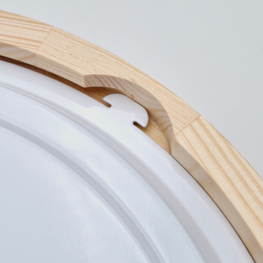 Kylpyhuoneen kattovalaisin NATURAL 3xE27/15W/230V IP54 mänty ø 37 cm - FSC sertifioitu