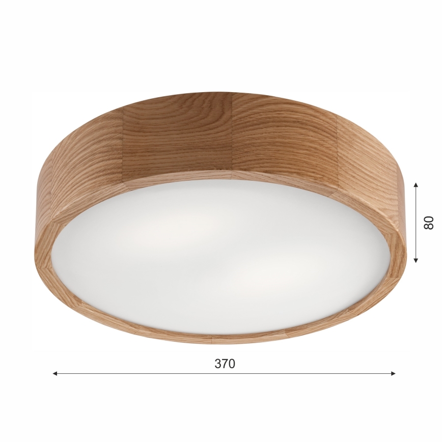 Kylpyhuoneen kattovalaisin OAK 3xE27/15W/230V tammi ø 37 cm IP54