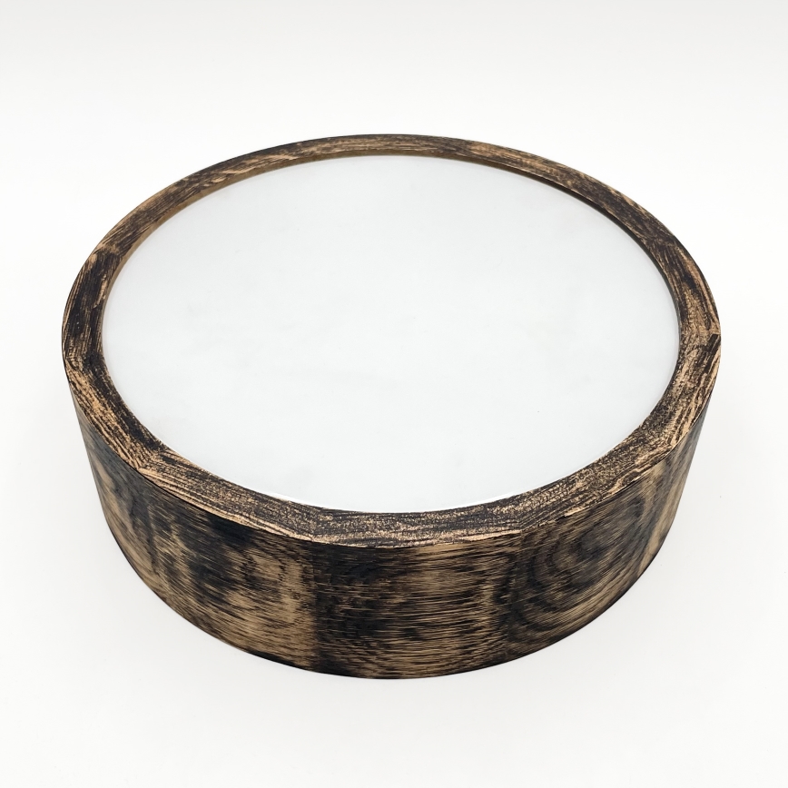 Kylpyhuoneen kattovalaisin OAK SMOKY 2xE27/15W/230V IP54 ø 27,5 cm tammi/ruskea