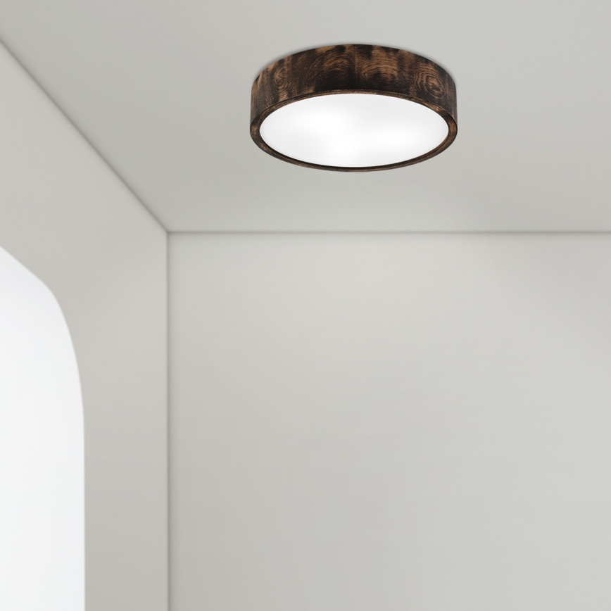 Kylpyhuoneen kattovalaisin OAK SMOKY 3xE27/15W/230V IP54 ø 37,5 cm tammi/ruskea