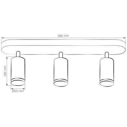 Kylpyhuoneen kohdevalo TURYN 3xGU10/10W/230V IP44 valkoinen