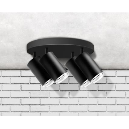 Kylpyhuoneen kohdevalo TURYN 4xGU10/10W/230V IP44 musta