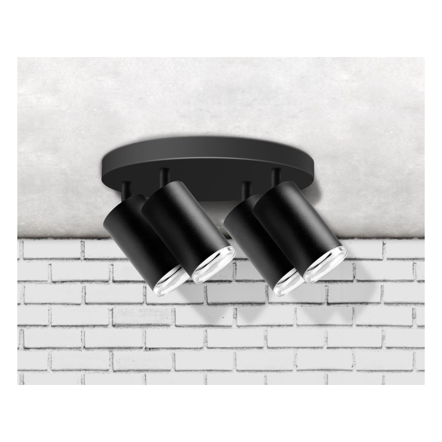Kylpyhuoneen kohdevalo TURYN 4xGU10/10W/230V IP44 musta