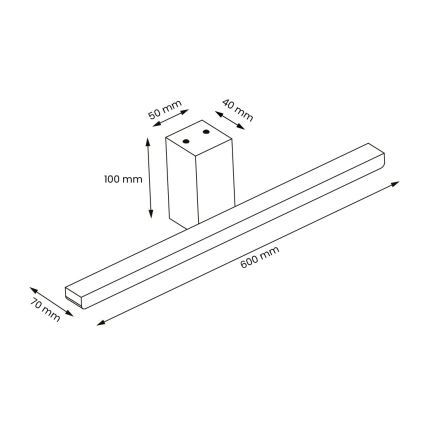 Kylpyhuoneen LED-peilivalo ARTEMIS LED/13,8W/230V 4000K 60 cm IP44 kulta