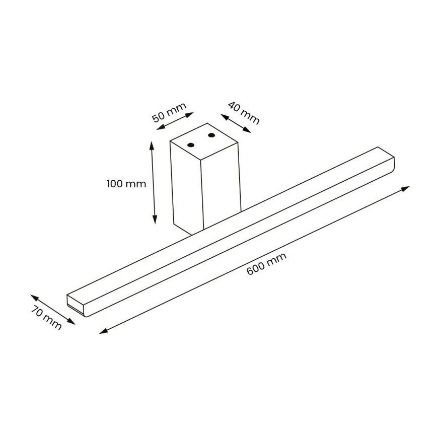 Kylpyhuoneen LED-peilivalo ARTEMIS LED/13,8W/230V 4000K 60 cm IP44 hopea