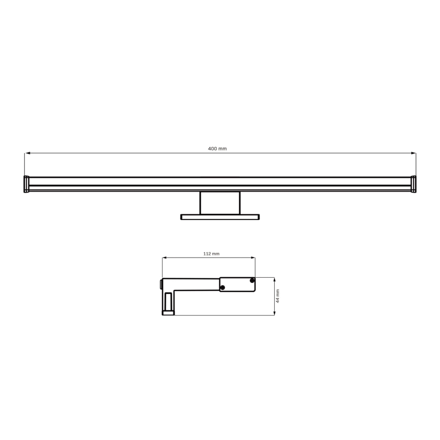 Kylpyhuoneen LED-peilivalo ELBA LED/8W/230V 4000K 40 cm IP44 musta
