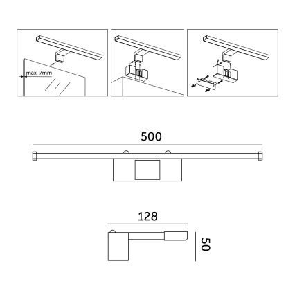 Kylpyhuoneen LED-peilivalo LED/10W/230V 4000K IP44 50 cm