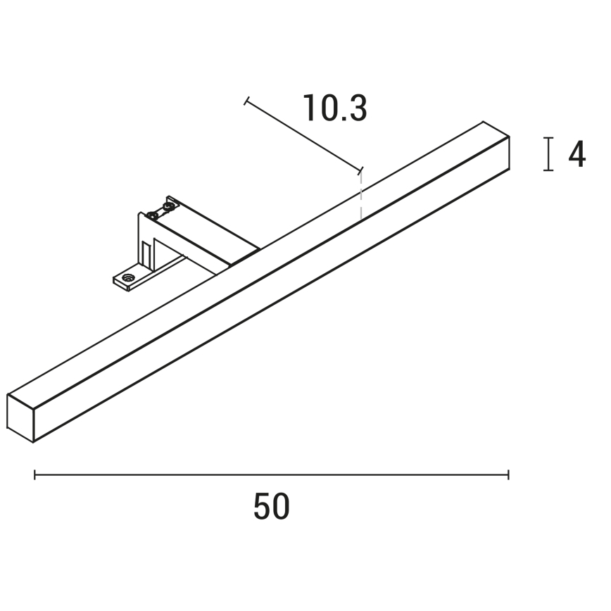 Kylpyhuoneen LED-peilivalo LED/7W/230V 4000K 50 cm IP44 kiiltävä kromi