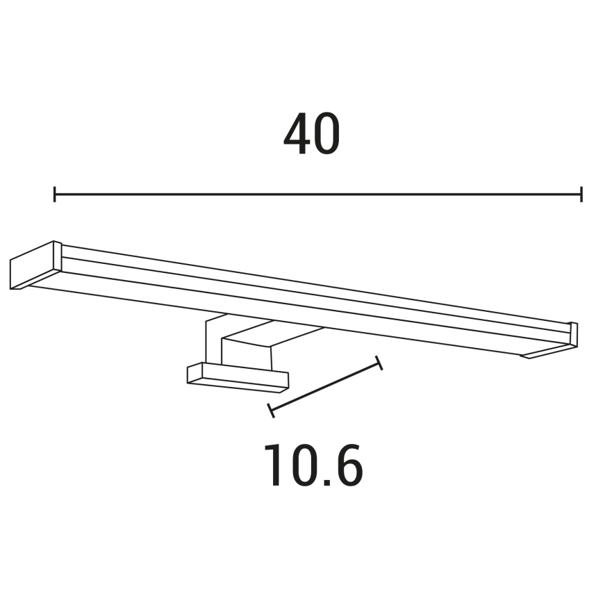 Kylpyhuoneen LED-peilivalo LED/8W/230V 3000K 40 cm IP44 kiiltävä kromi