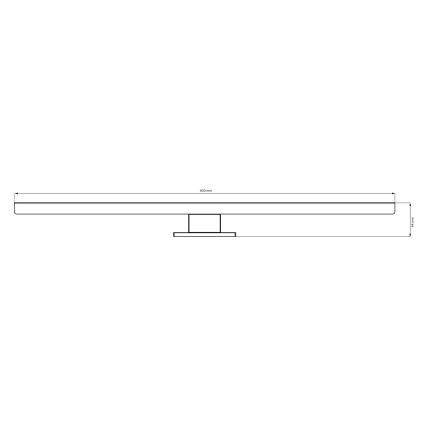 Kylpyhuoneen LED-peilivalo SAMOS LED/15W/230V 4000K 90 cm IP44 musta