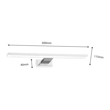 Kylpyhuoneen LED-peilivalo SHINE LED/13,8W/230V IP44 valkoinen/kiiltävä kromi