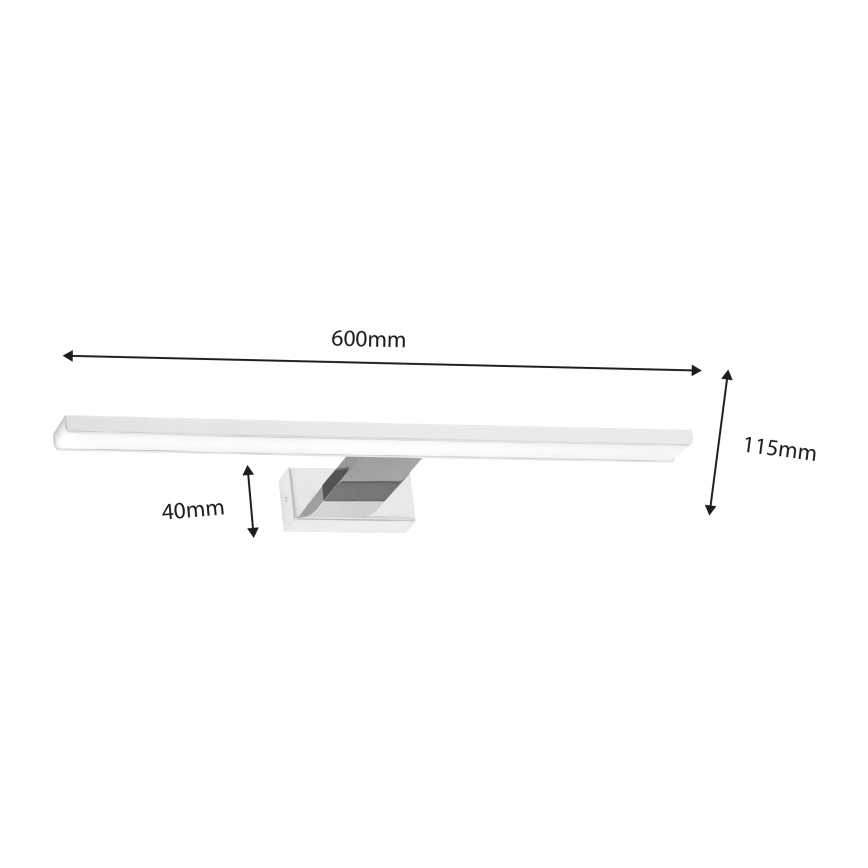 Kylpyhuoneen LED-peilivalo SHINE LED/13,8W/230V IP44 valkoinen/kiiltävä kromi