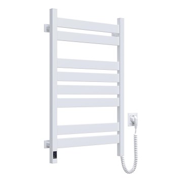 Kylpyhuoneen pyyhekuivain LARGO termostaatilla 432W/230V 80,6 cm IP44 valkoinen, oikeanpuoleinen, kulmikas
