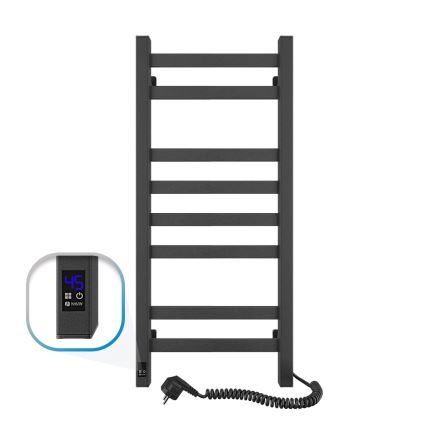 Kylpyhuoneen pyyhekuivain termostaatilla AVANGARD 251W/230V 80,6 cm IP44 musta oikea kulmikas