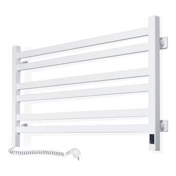 Kylpyhuoneen pyyhekuivain termostaatilla AVANGARD, 316 W / 230 V, 50,6 cm, IP44, valkoinen, vasen liitäntä, neliöprofiili