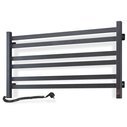 Kylpyhuoneen pyyhekuivain termostaatilla AVANGARD 316W/230V 50,6 cm IP44 musta vasen kulmikas