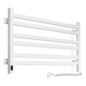 Kylpyhuoneen pyyhekuivain termostaatilla AVANGARD 316W/230V, 50,6 cm, IP44, valkoinen, oikeanpuoleinen, kulmikas