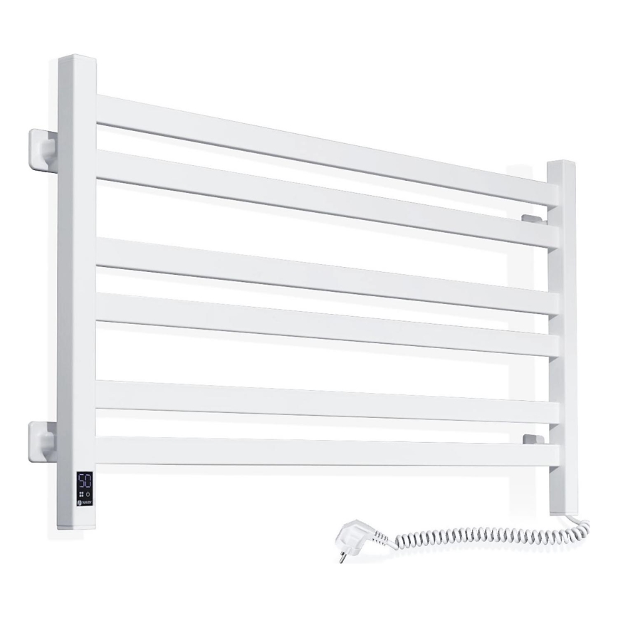 Kylpyhuoneen pyyhekuivain termostaatilla AVANGARD 316W/230V, 50,6 cm, IP44, valkoinen, oikeanpuoleinen, kulmikas