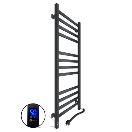 Kylpyhuoneen pyyhekuivain termostaatilla AVANGARD 459W/230V 120,6 cm IP44, musta, oikeakätinen, kulmikas