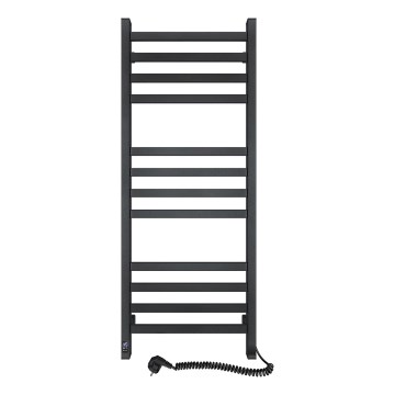 Kylpyhuoneen pyyhekuivain termostaatilla AVANGARD 459W/230V 120,6 cm IP44, musta, oikeakätinen, kulmikas
