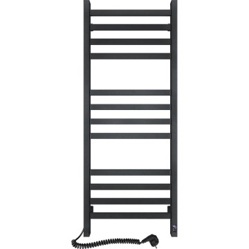 Kylpyhuoneen pyyhekuivain termostaatilla AVANGARD 459W/230V 120,6 cm IP44 musta vasen kulmikas
