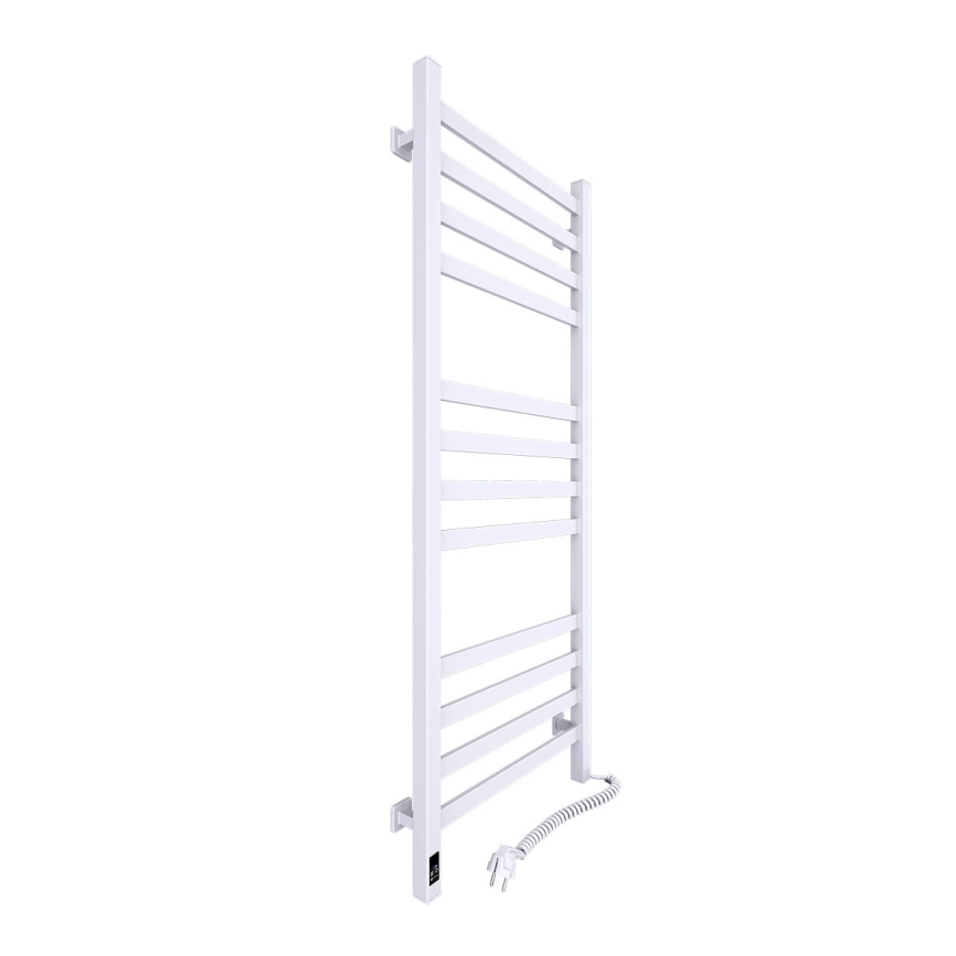 Kylpyhuoneen pyyhekuivain termostaatilla AVANGARD 459W/230V 120,6cm IP44 valkoinen oikea kulmikas