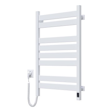 Kylpyhuoneen pyyhekuivain termostaatilla LARGO 432W/230V 80,6 cm IP44 valkoinen vasen kulmikas