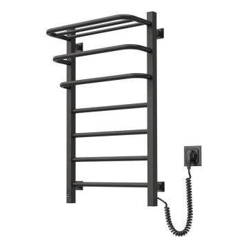 Kylpyhuoneen sähkö jäähdytin termostaatilla FORTIS 350W/230V 80,6 cm IP44 musta oikea kulmikas