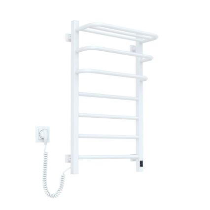 Kylpyhuoneen sähkö jäähdytin termostaatilla FORTIS 350W/230V 80,6 cm IP44 valkoinen vasen kulmikas