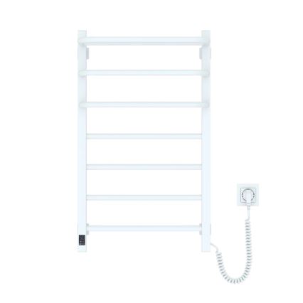 FORTIS kylpyhuoneen sähköpatteri termostaatilla 350 W/230 V, 80,6 cm, IP44, valkoinen, oikeanpuoleinen