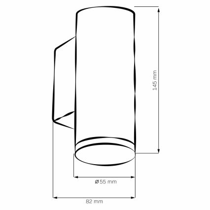 Kylpyhuoneen seinäkohdevalo TURYN 1xGU10/10W/230V IP44 musta
