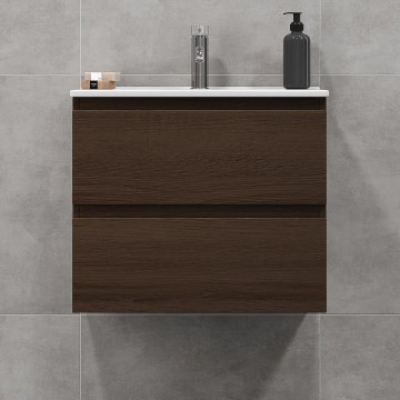 Kylpyhuonekaappi altaan kanssa CONOR 61 cm saksanpähkinä