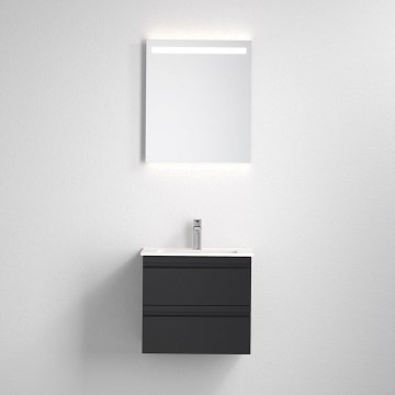 Kylpyhuonekaappi pesualtaalla VIGO + LED-seinäpeili taustavalaistuksella LED/10W/230V IP44 musta