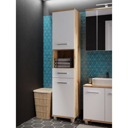 Kylpyhuonekaappi VENOM valkoinen/artisan-tammi