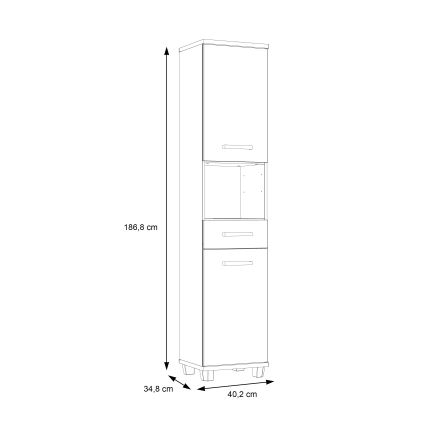 Kylpyhuonekaappi VENOM valkoinen/sonoma-tammi