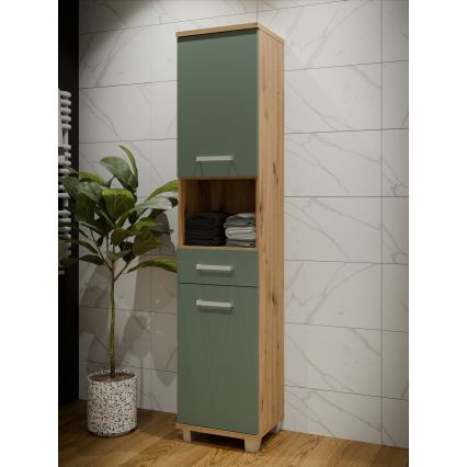 Kylpyhuonekaappi VENOM vihreä/artisaanitammi
