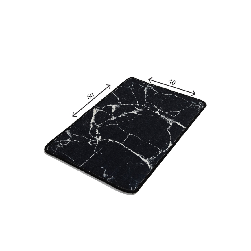 Kylpyhuonematto MARBLE 40x60 cm musta