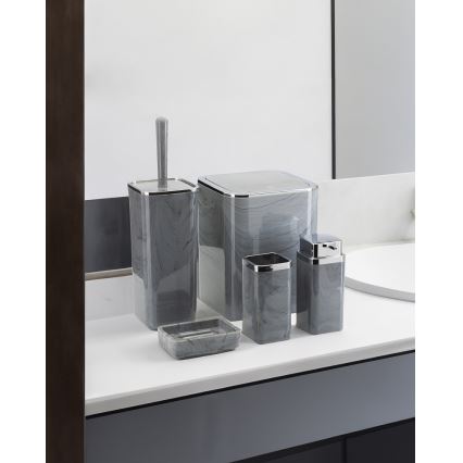 Kylpyhuonesetti GRIS 5 kpl harmaa/kiiltävä kromi