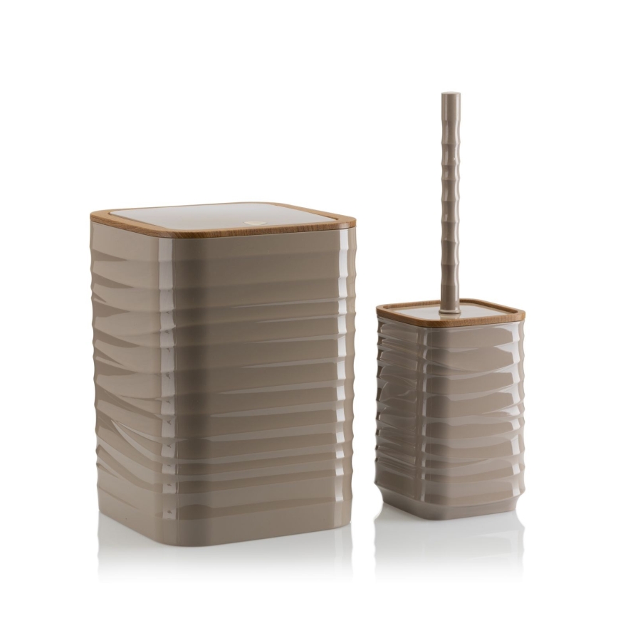 Kylpyhuonesetti WAVE 5 kpl beige/ruskea
