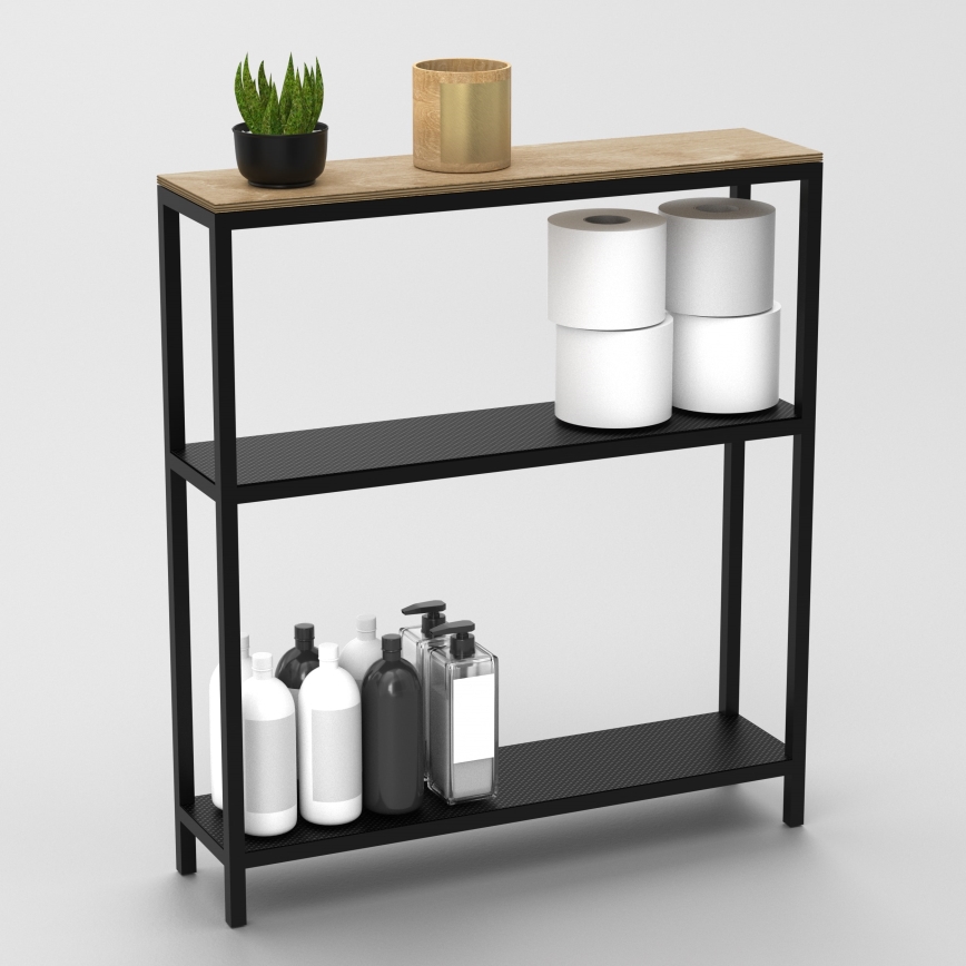 Kylpyhuoneteline 67x60 cm musta