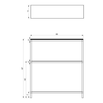 Kylpyhuoneteline 67x60 cm musta