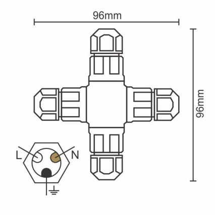 Kytkentäliitin C20A/WP/3x1,5/4