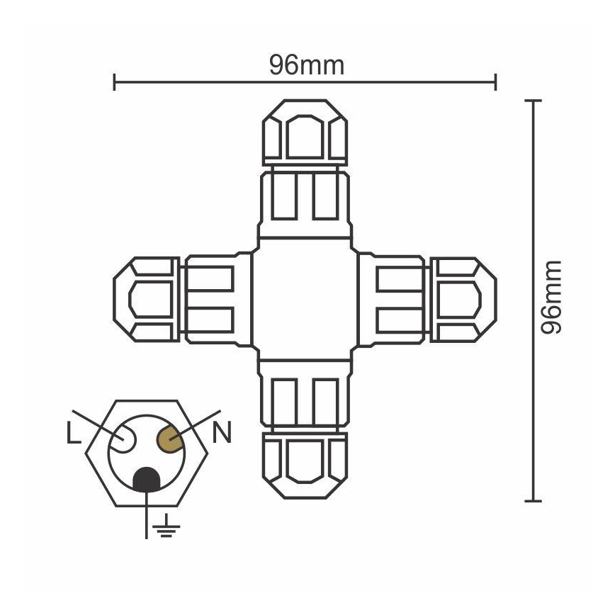 Kytkentäliitin C20A/WP/3x1,5/4
