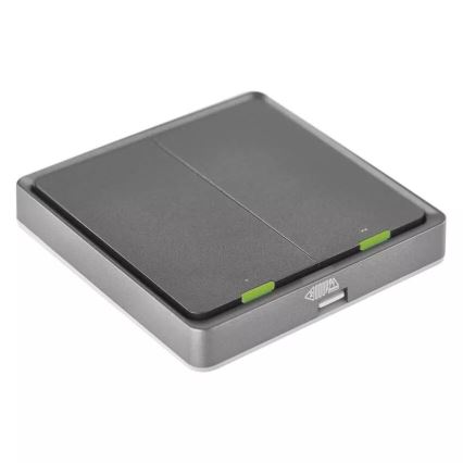 Kytkin 2-painike GoSmart 1xCR2430 Tuya musta