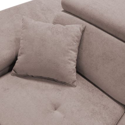 L-mallinen avattava kulmasohva CASTELO, vasen kulma, säilytystilalla, beige